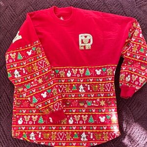 Walt Disney World spirit jersey red Holiday Graphic Long-Sleeve Top